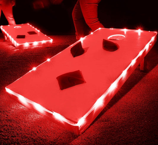 Red Hole & Box LED Cornhole lights