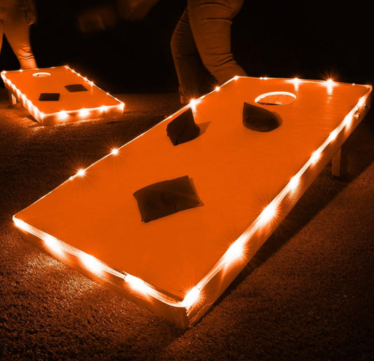 Orange Hole & Box LED Cornhole lights