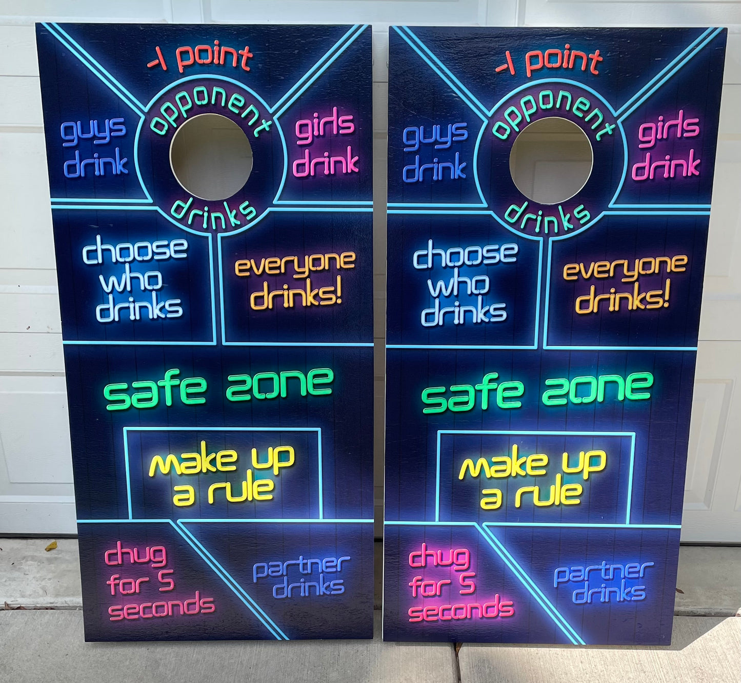 Drinking (Neon look) Game Cornhole set