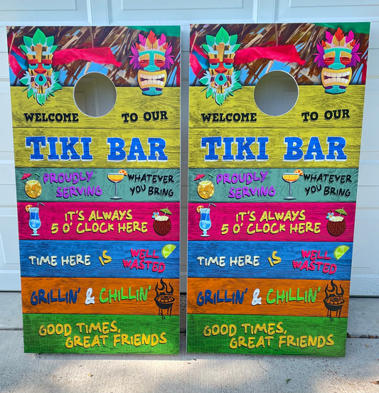 Tiki Bar Cornhole Set