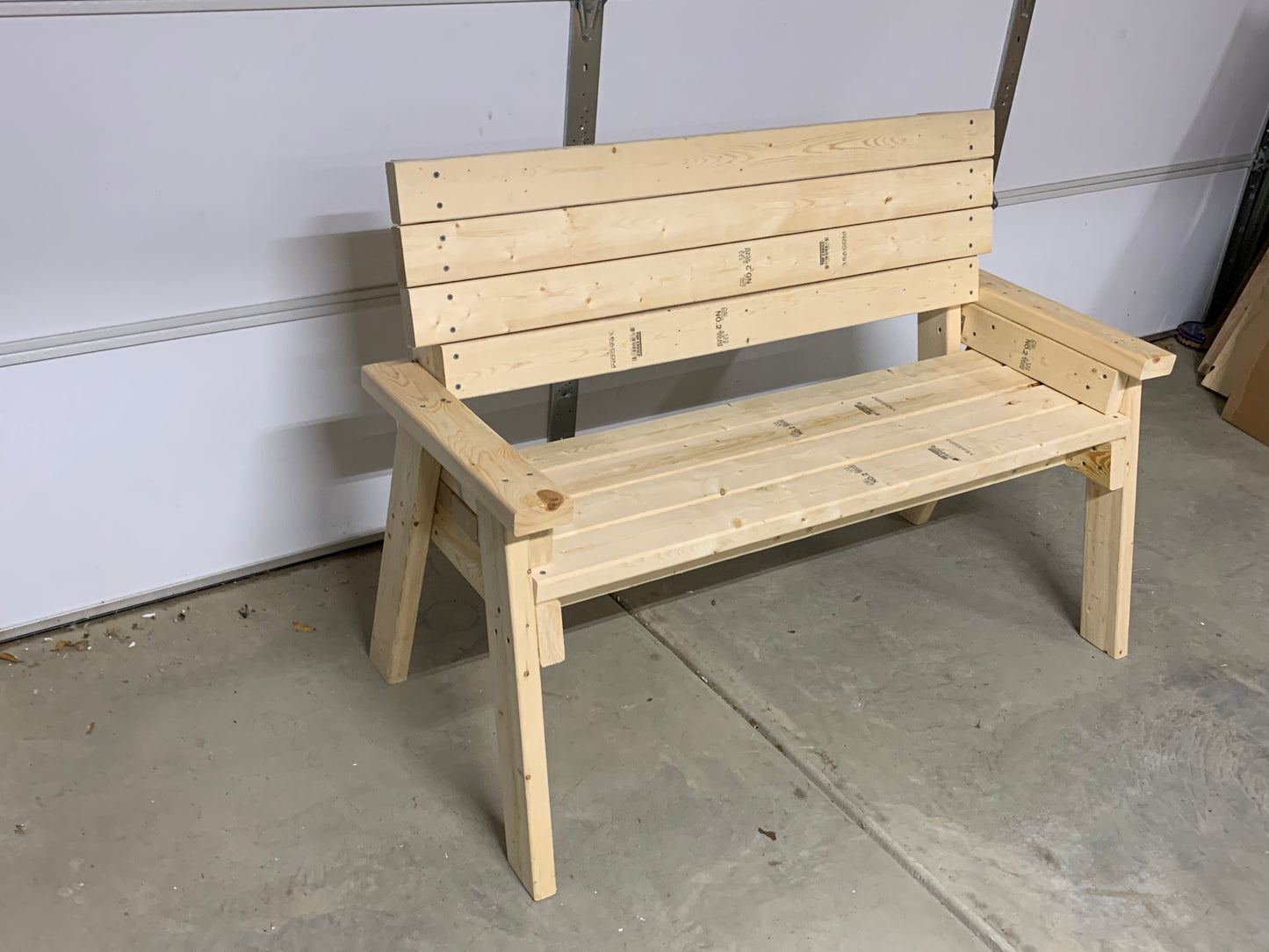 Park Bench Outdoor w/drink holders (white) custom colors available